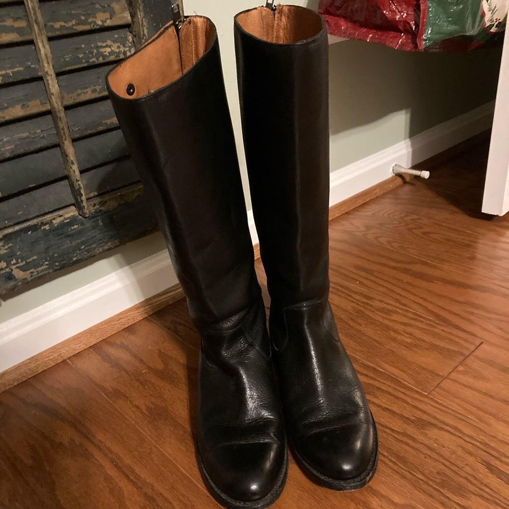 Frye Black Boots with back zip